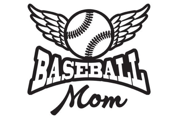 Baseball Mom Wings Svg PNG