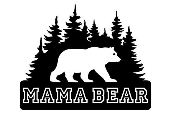 Mama Bear Forest Svg PNG
